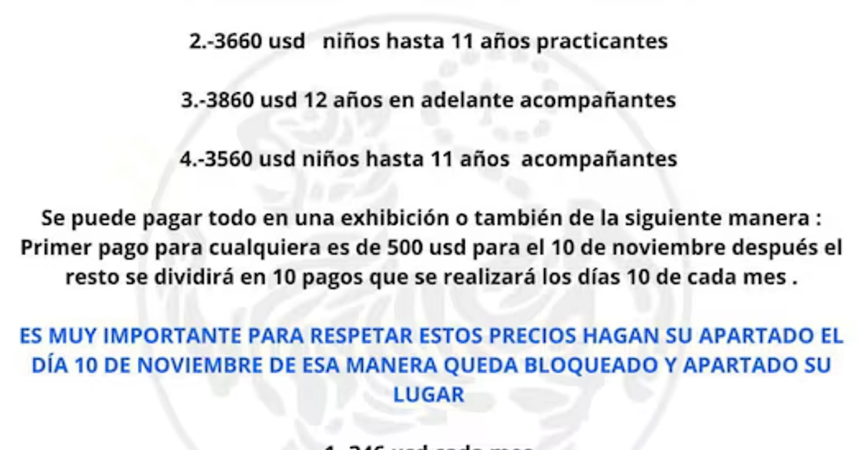 Así fue el esquema de pago para el supuesto torneo en Japón. Foto: Redes sociales