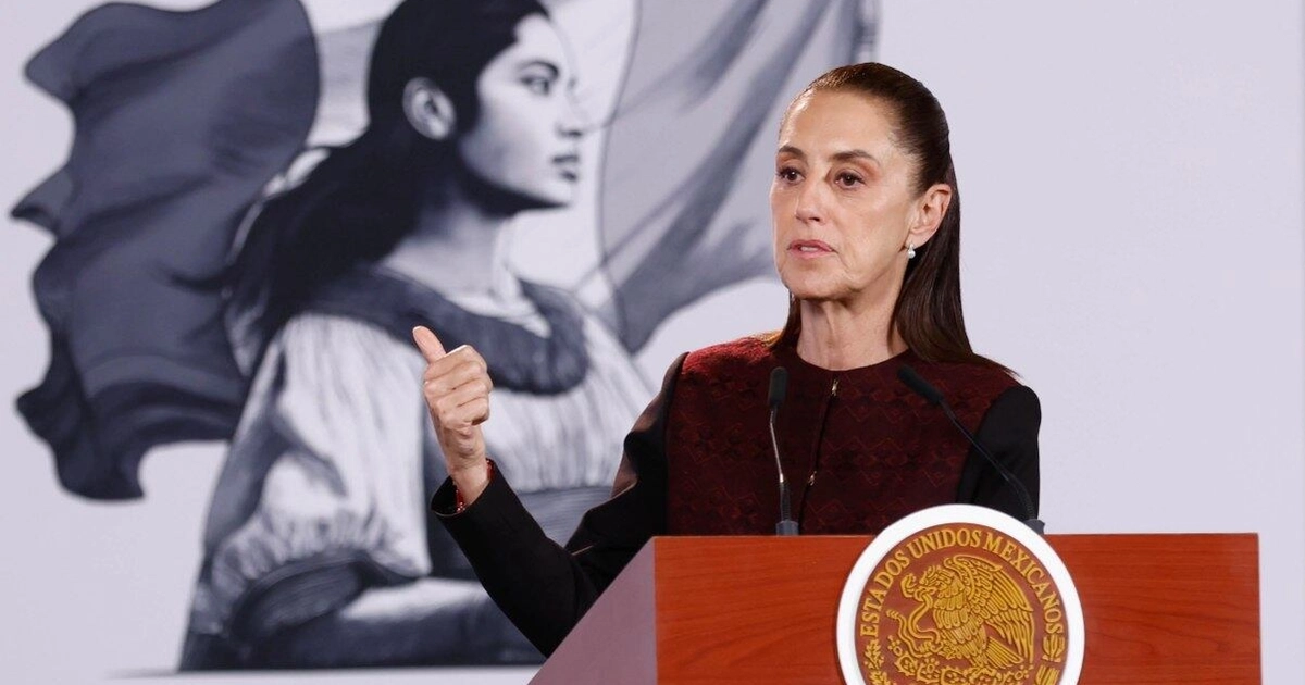La presidenta Claudia Sheinbaum en la “Mañanera del Pueblo” del 9 de septiembre de 2026 en Palacio Nacional. Foto: Diego Simón Sánchez/ EL UNIVERSAL