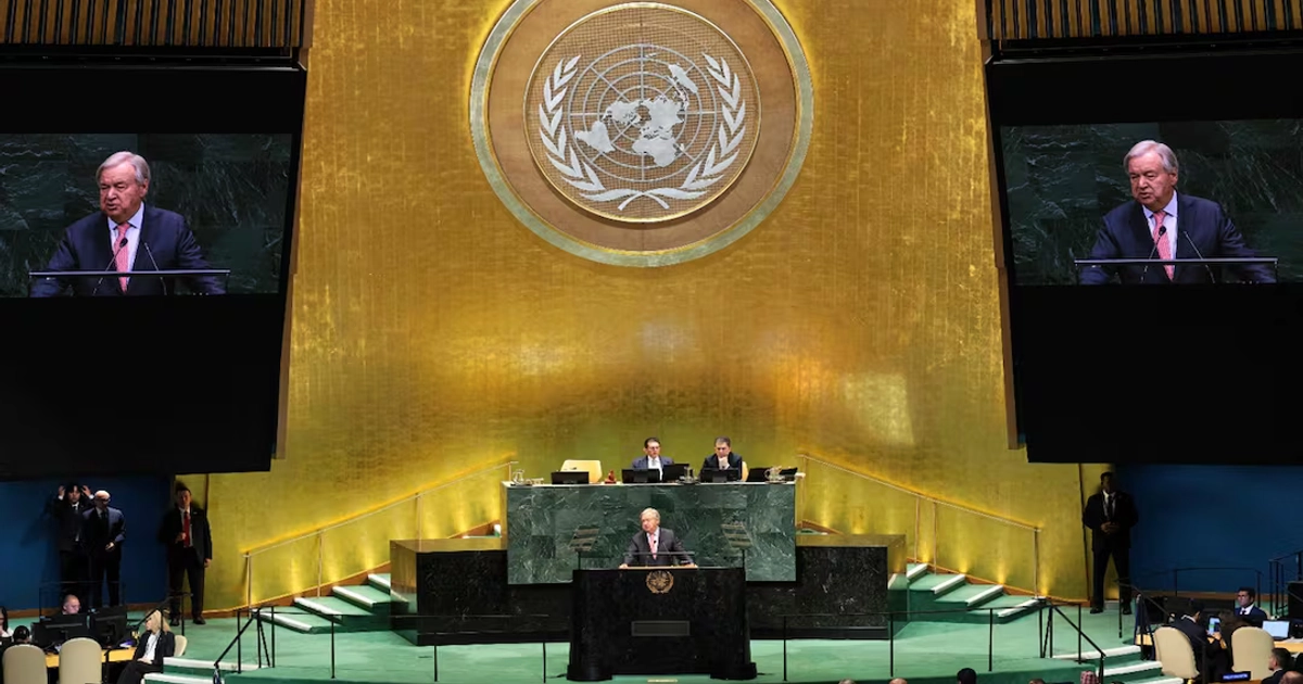 El secretario general de la ONU, António Guterres, durante su última Asamblea General en el cargo. Foto: AFP
