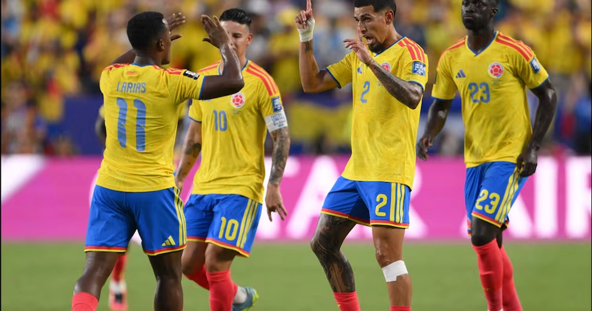 Jhon Arias, de Colombia, celebra su anotación ante Ghana en su duelo de dieciseisavos de final del Mundial 2026. FOTO: AFP