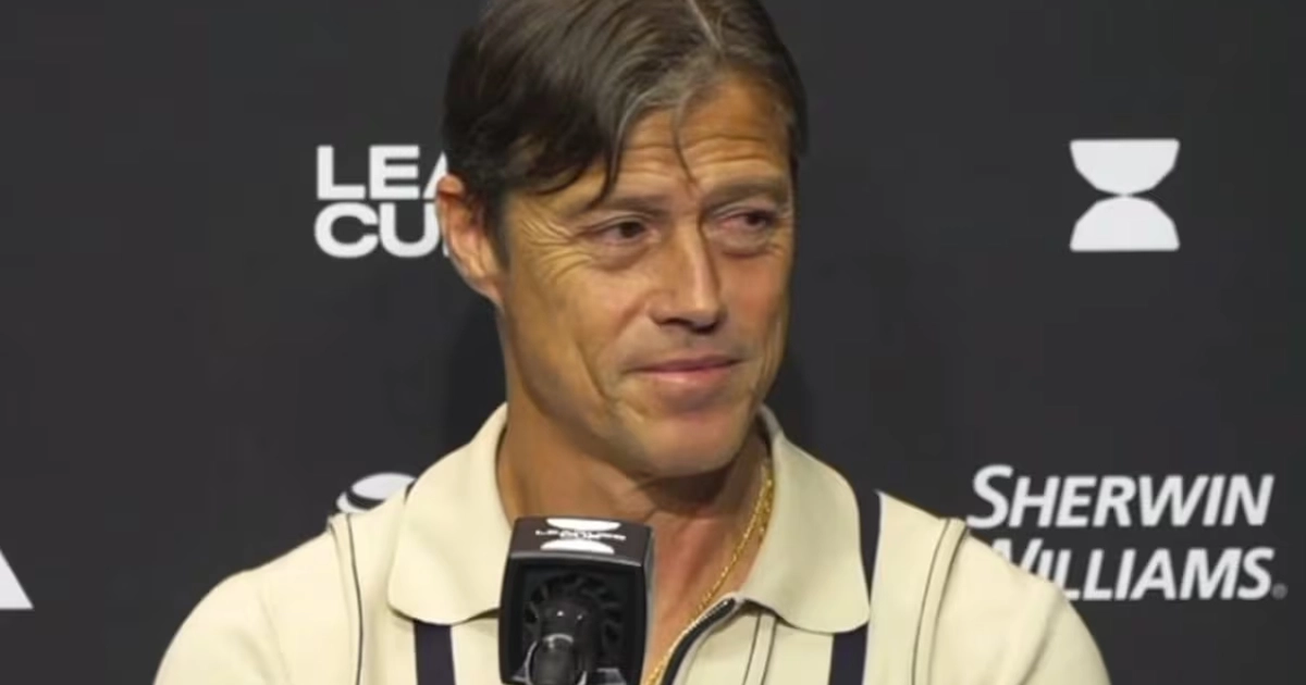 Matías Almeyda en conferencia de prensa tras la victoria de Raaydos. FOTO: Captura de video
