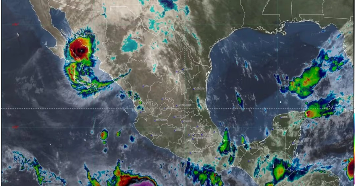Polo se degrada a ciclón tropical y se acerca a Sonora. Foto: X, @conagua_clima