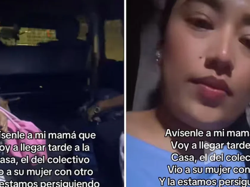 La mujer contó que el conductor recibió un aviso sobre su pareja, aceleró la unidad y terminó confrontándola frente a varios pasajeros. (Captura de pantalla)
