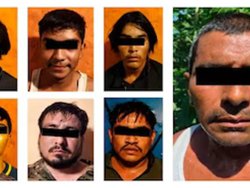 Ocho hombres fueron detenidos con armas, explosivos y fentanilo en Mazatlán, Sinaloa, informó Omar García Harfuch este viernes Foto: Semar