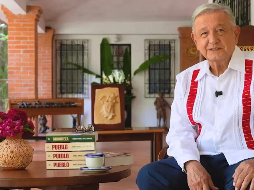 El expresidente de México, Andrés Manuel López Obrador, durante el anuncio de su nuevo libro "Pueblo" (Planeta, 2026). Foto: Captura de pantalla