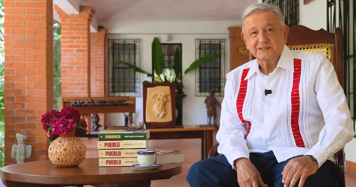 El expresidente de México, Andrés Manuel López Obrador, durante el anuncio de su nuevo libro "Pueblo" (Planeta, 2026). Foto: Captura de pantalla