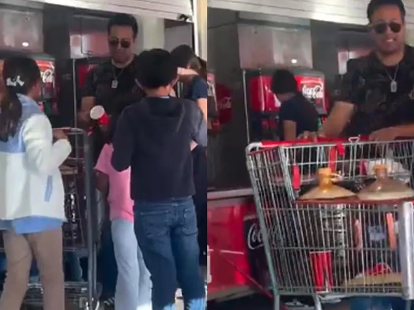 Hombre llena dos garrafones de 20 litros de refresco en Costco y desata polémica. Foto: Captura de video