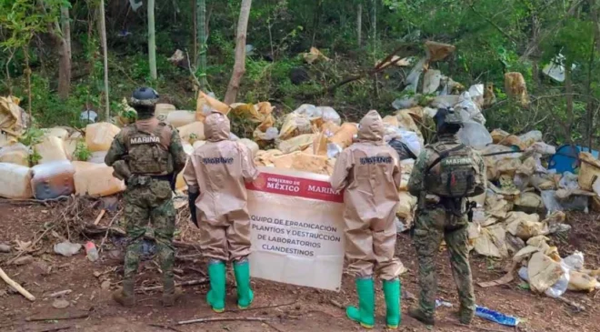 Golpe al narcotráfico: Desmantelan laboratorio y aseguran 750 kilos de metanfetamina