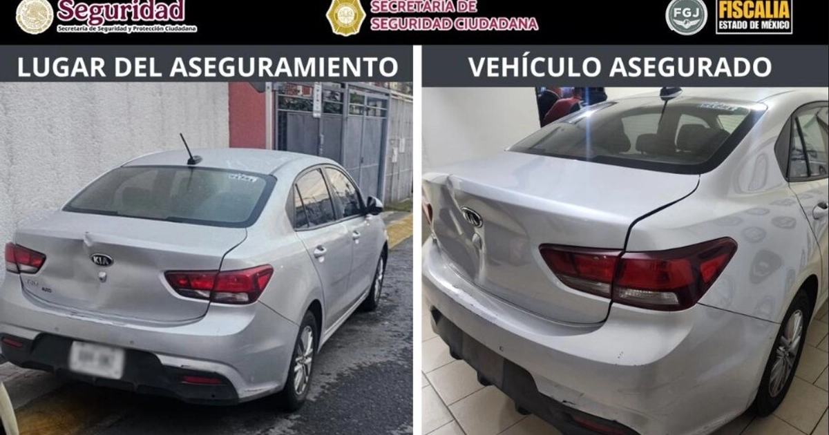 El auto con el que ingresaron al fraccionamiento y donde Gerardo espero a Diego Sebastián fue ubicado gracias a las cámaras de seguridad Foto: Fiscalía Edomex