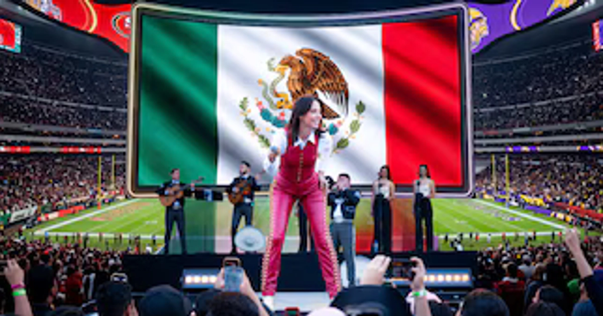 La cantante subirá al escenario antes del partido entre Vikings y 49ers el próximo domingo 22 de noviembre de 2026. (Ilustración por Infobae México)
