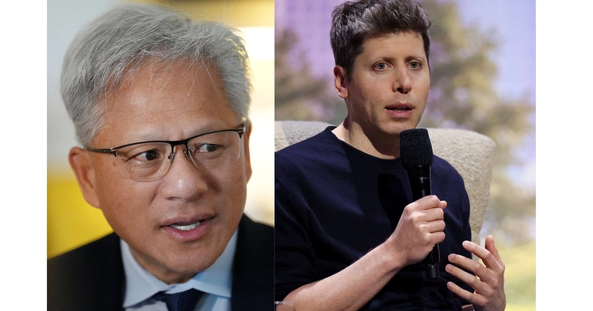 Jensen Huang y Sam Altman han mostrado posiciones diferentes frente a la regulación de la IA. (Jonathan Brady/Pool via REUTERS - REUTERS/Carlos Barria)