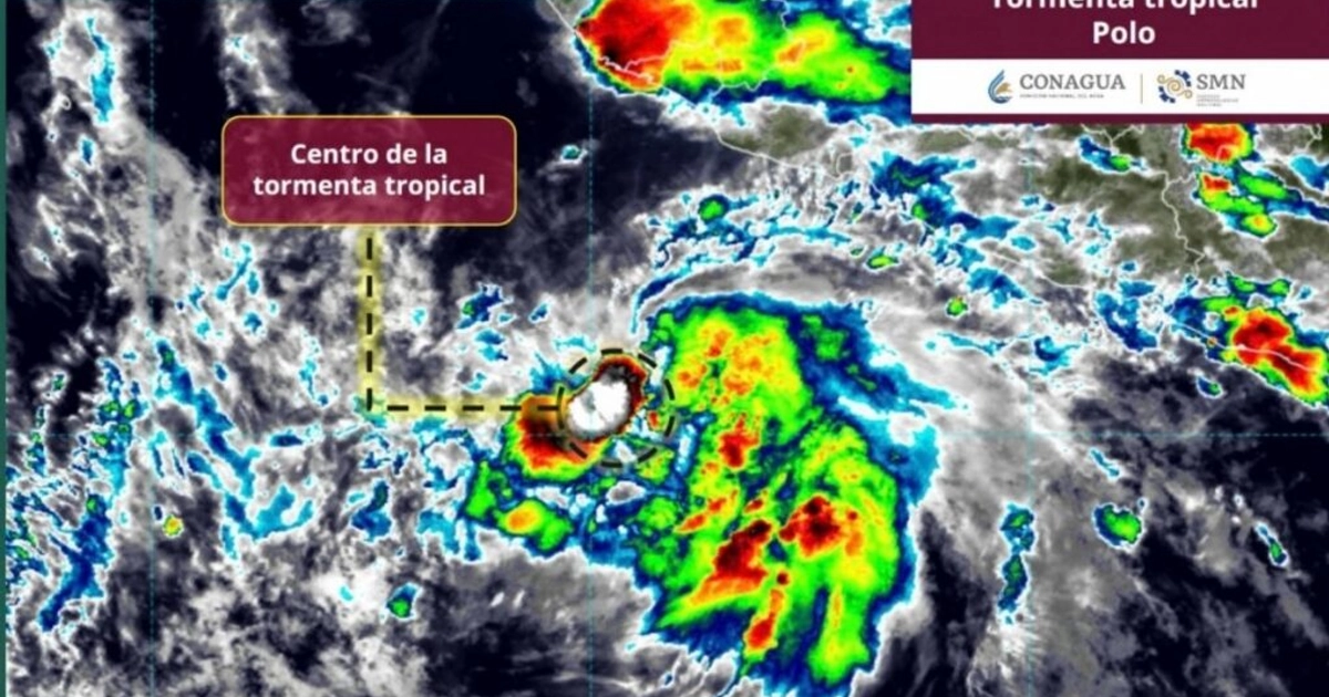 Se forma tormenta tropical Polo. Imagen: Conagua