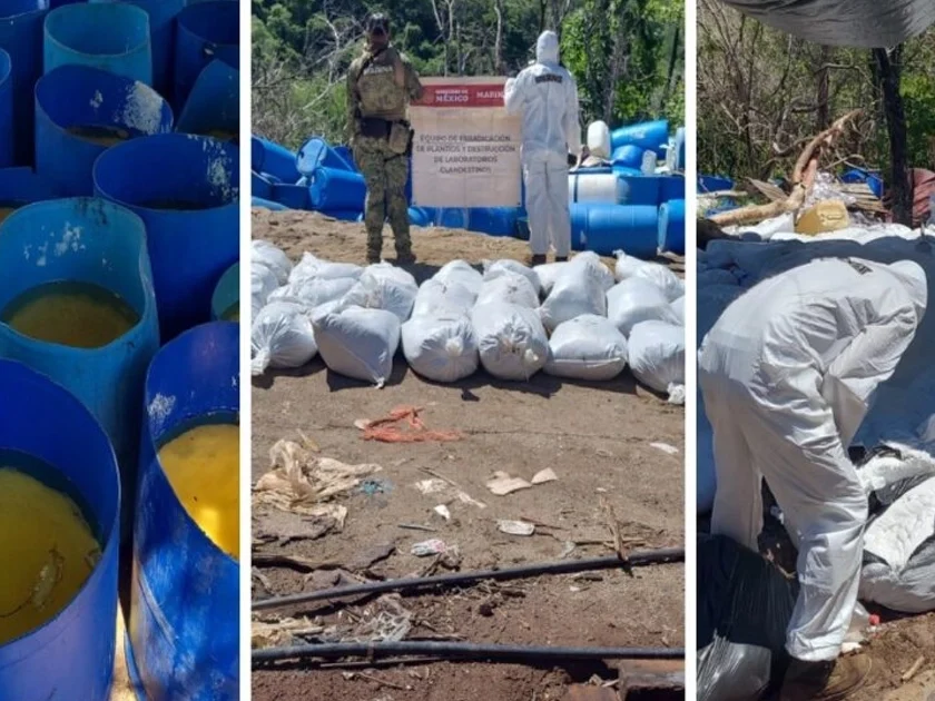 Decomiso de más de 16 toneladas de metanfetamina. Foto: Gobierno de México.