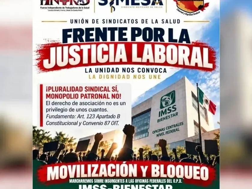Imagen relacionada a la nota sobre la marcha nacional contra el IMSS-Bienestar