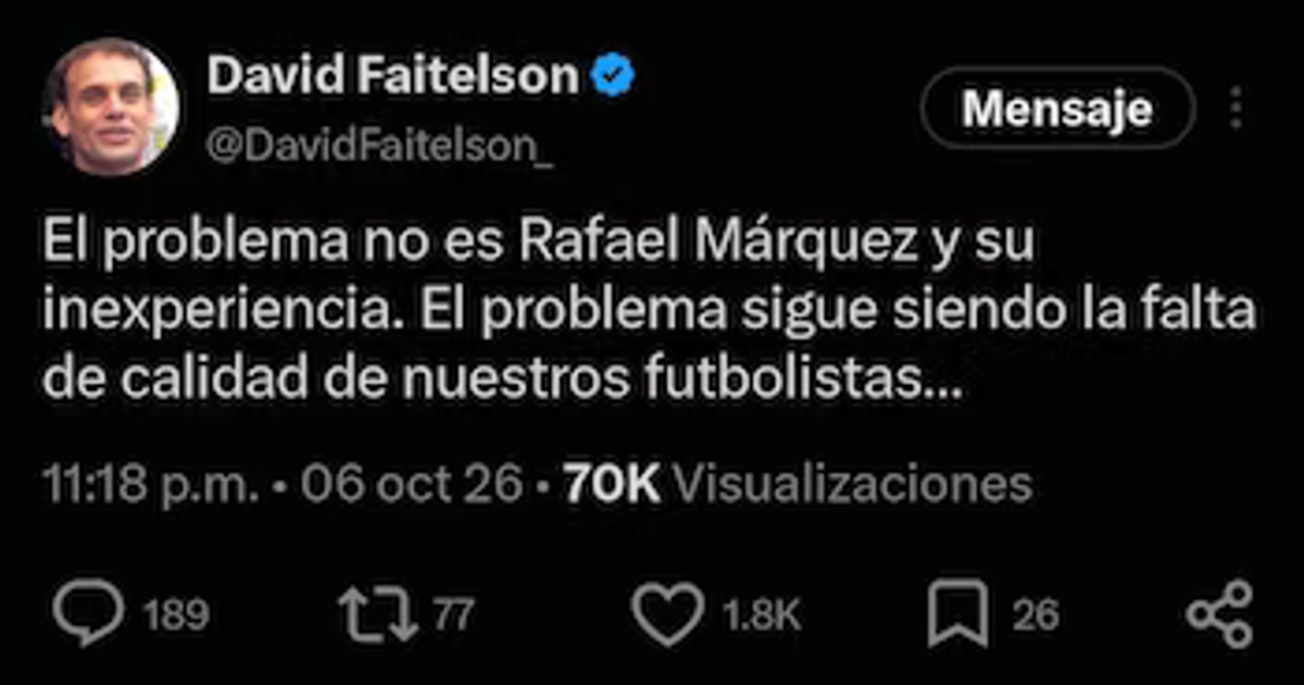 David Faitelson cuestionó la calidad de los jugadores de la Selección Mexicana después de la derrota por 2 a 0 ante Chile (Captura de pantalla)