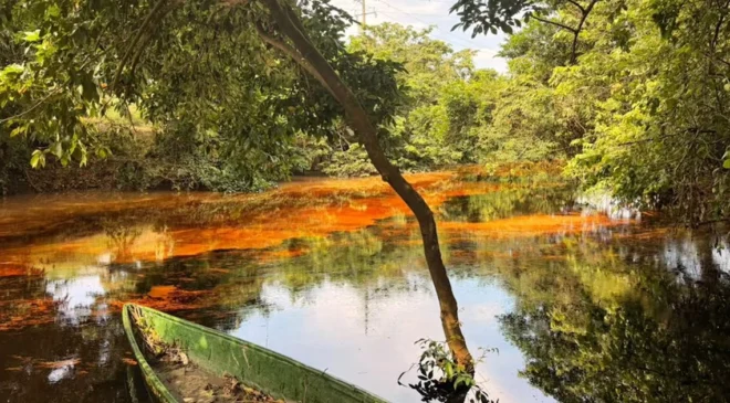 Reportan derrame de hidrocarburo en río del sur de Veracruz; al menos 7 kilómetros resultan afectados