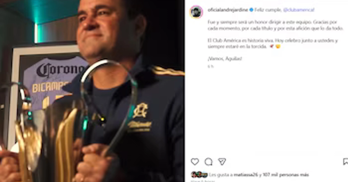Así felicitó André Jardine al club América (IG/ @oficialandrejardine)