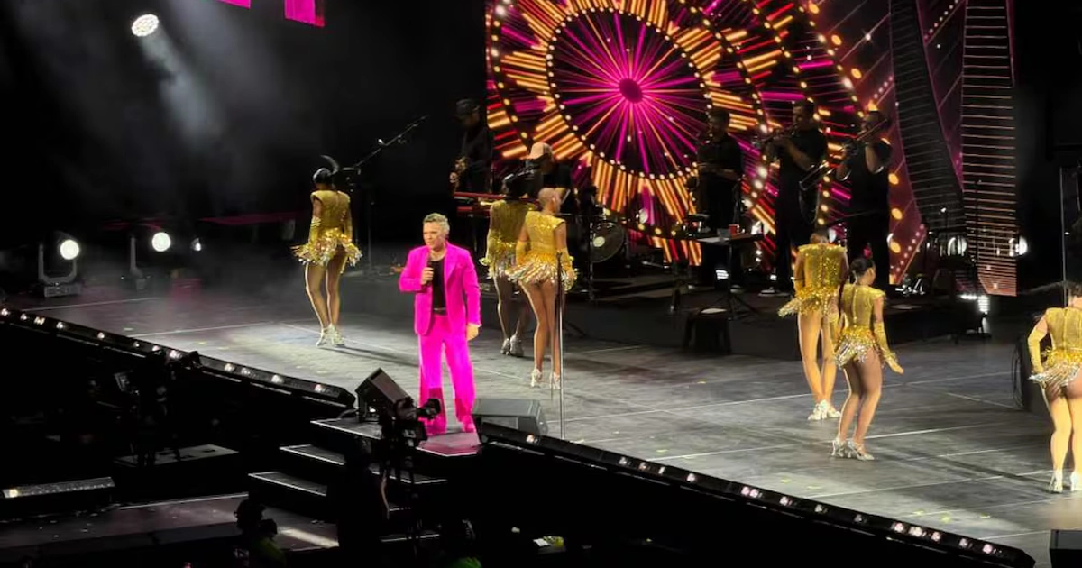 Robbie Williams en concierto en el Palacio de los Deportes (7/10/2026). Foto: Cortesía