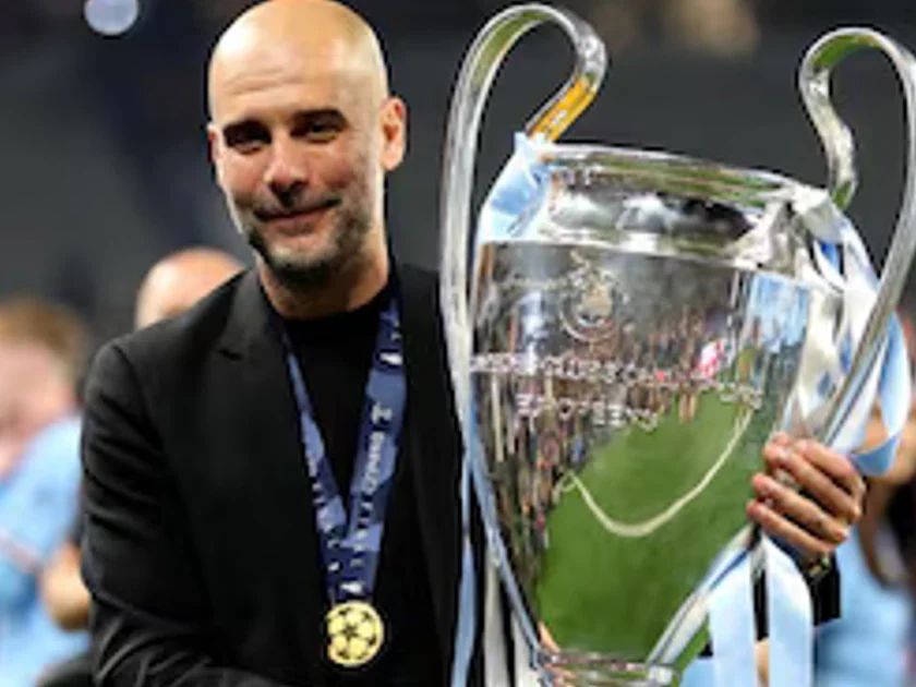 El entrenador Pep Guardiola con la copa de la Champions (Instagram)