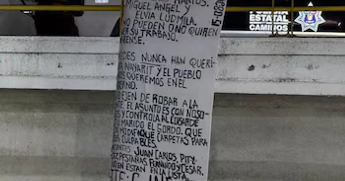 Narcomanta contar el gobernador de Nayarit y la fiscal. (Redes sociales)