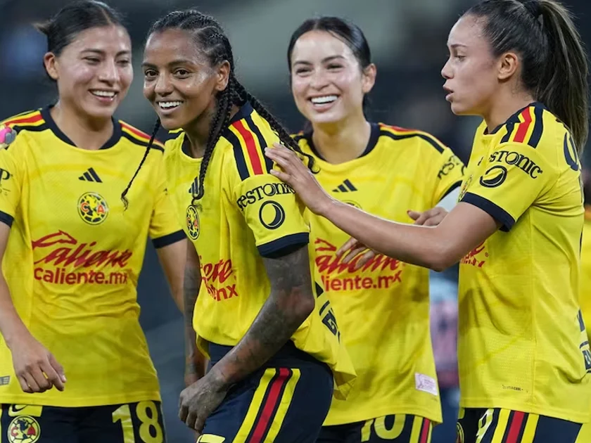 América Femenil en festejo de gol, durante la fase regular del torneo Apertura 2026 - Foto: Imago7