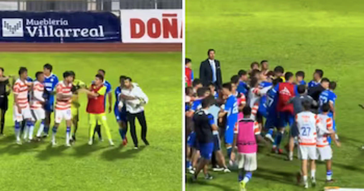 Se armó la campal tras la efusiva celebración del DT (captura de pantalla)