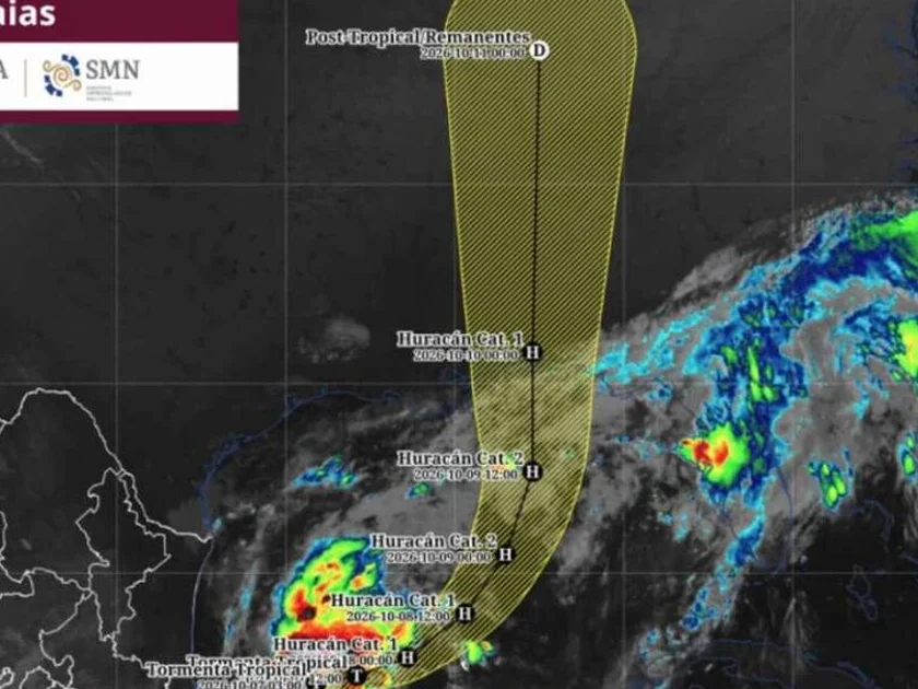 Tormenta tropical Isaias se forma en el Golfo de México (07/10/2026). Foto: Conagua