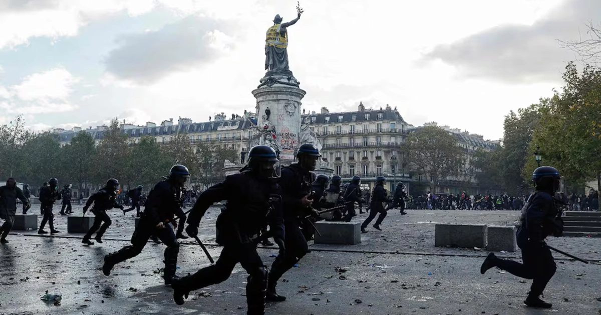 Manifestaciones en Francia por el encarecimiento de la vida. Foto: AFP