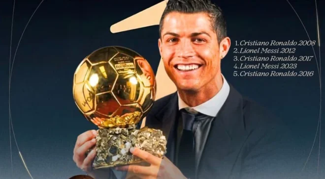 Cristiano Ronaldo se queda con el mejor Balón de Oro de todos los tiempos; venció a Messi