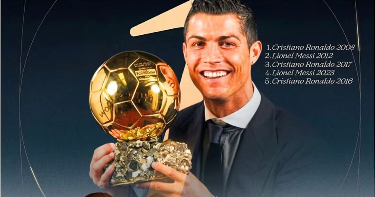 FOTO: ESPECIAL - Cristiano Ronaldo se queda con el mejor Balón de Oro de todos los tiempos