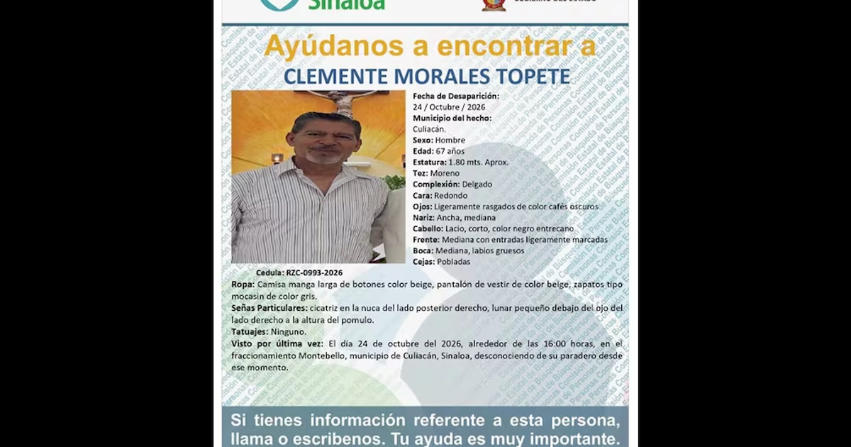 Foto: Comisión Estatal de Búsqueda de Personas en el Estado de Sinaloa