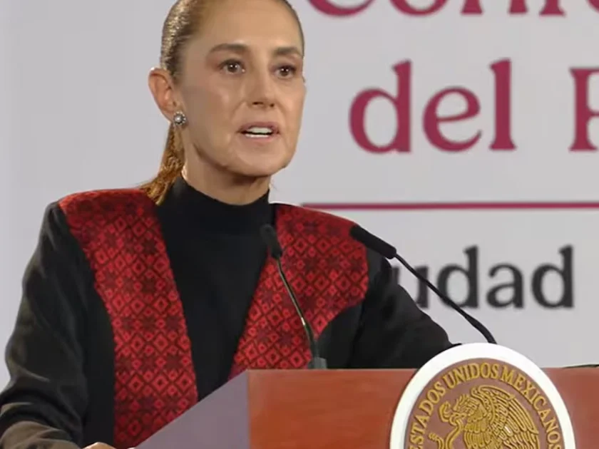 Presidenta Claudia Sheinbaum durante su conferencia de prensa este viernes 9 de octubre del 2026 desde Palacio Nacional. Foto: Captura de pantalla
