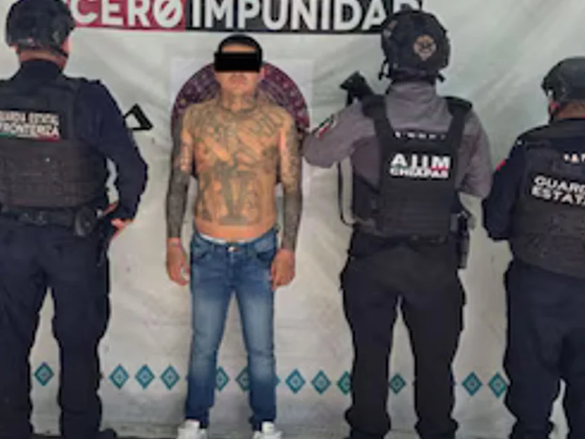 César Oswaldo "N" fue arrestado en Tapachula. Foto: Fiscalía de Chiapas
