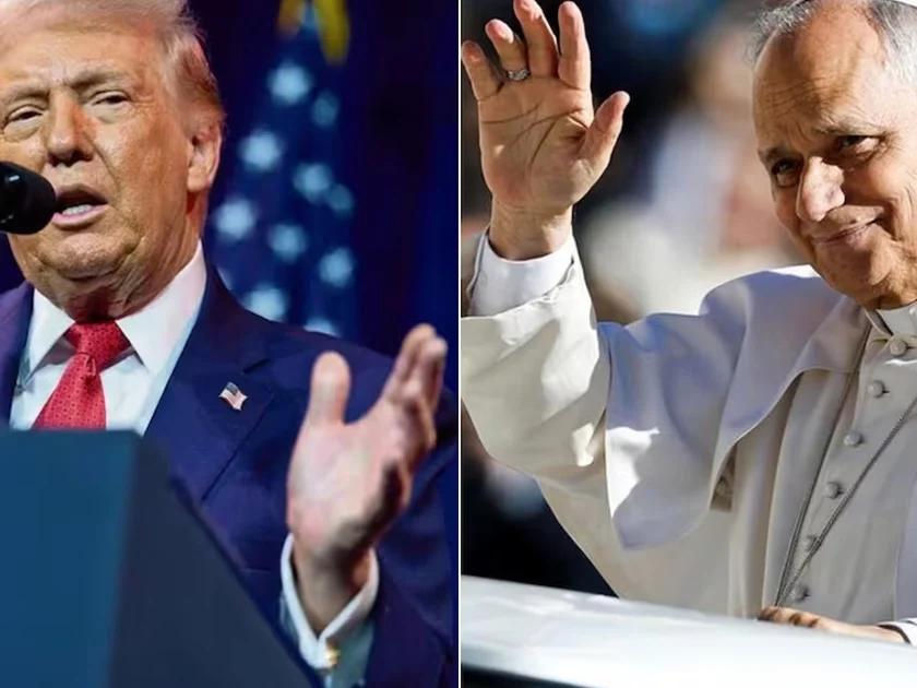 El presidente de Estados Unidos, Donald Trump, le deseó el miércoles una pronta recuperación al papa León XIV. Foto: AP y EFE