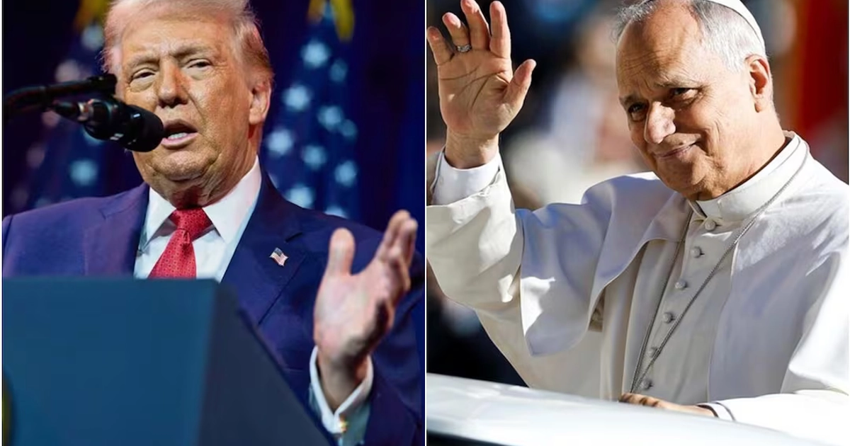 El presidente de Estados Unidos, Donald Trump, le deseó el miércoles una pronta recuperación al papa León XIV. Foto: AP y EFE