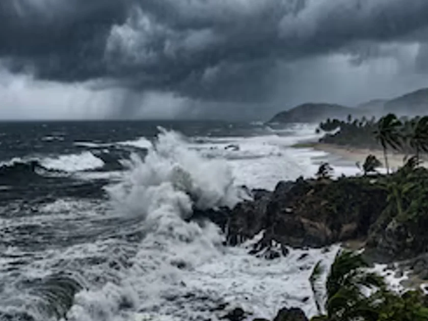 Fuertes olas impactan contra los acantilados de la costa del Pacífico mexicano durante el paso de una tormenta tropical con intensos vientos y lluvias. (Imagen Ilustrativa Infobae)