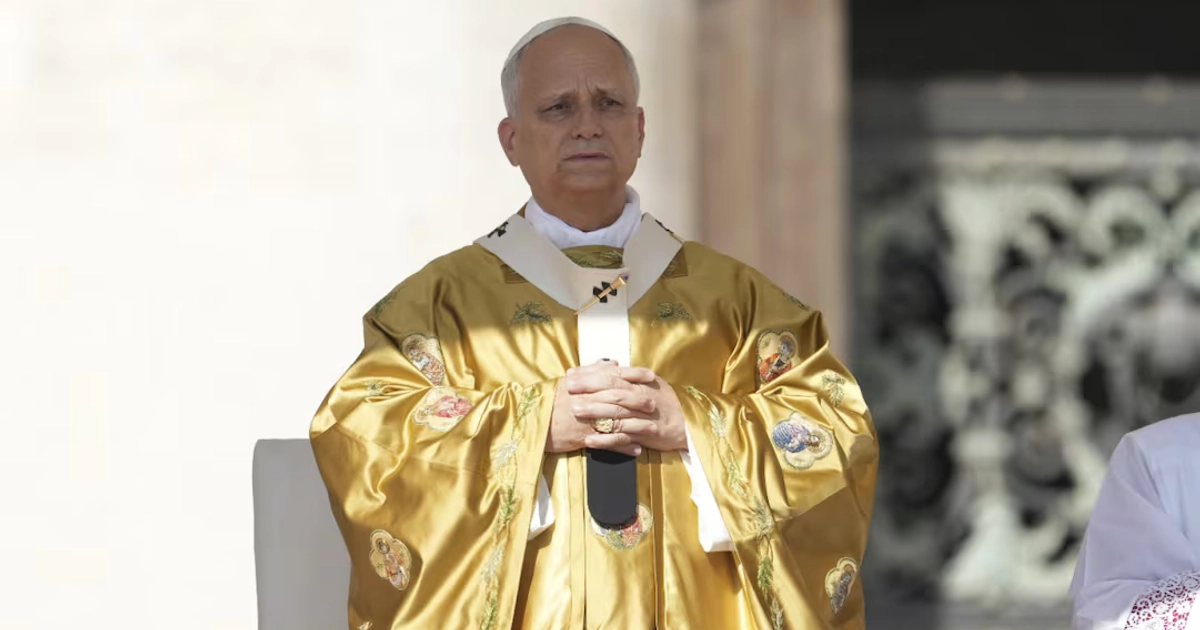 El papa León XIV celebra la misa de canonización de Carlo Acutis y Pier Giorgio Frassati en la Plaza de San Pedro en el Vaticano el 7 de septiembre del 2025. Foto: AP