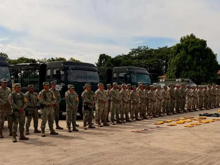 Dos mil 895 elementos de la Guardia Nacional (GN), del Ejército mexicano y de la Fuerza Aérea mantienen activo el Plan DN-III-E en Colima, Jalisco y Nayarit por el Huracán Simón. Foto: Secretaría de la Defensa Nacional (Defensa).