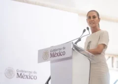La presidenta de México, Claudia Sheinbaum, durante su gira de trabajo en Yucatán, el 17 de octubre de 2026. Foto: Presidencia de México