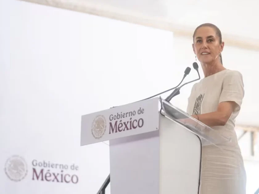 La presidenta de México, Claudia Sheinbaum, durante su gira de trabajo en Yucatán, el 17 de octubre de 2026. Foto: Presidencia de México