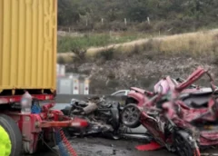 Choque múltiple sobre la México-Querétaro. Foto de @GN_Carreteras