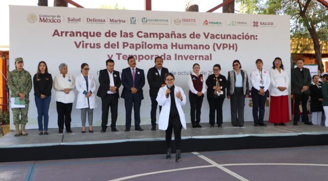 Hidalgo inició campañas de vacunación en escuelas primarias contra influenza, COVID-19 y VPH, para prevenir enfermedades y complicaciones