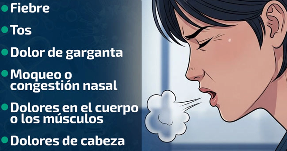 Infografía sobre síntomas de la influenza