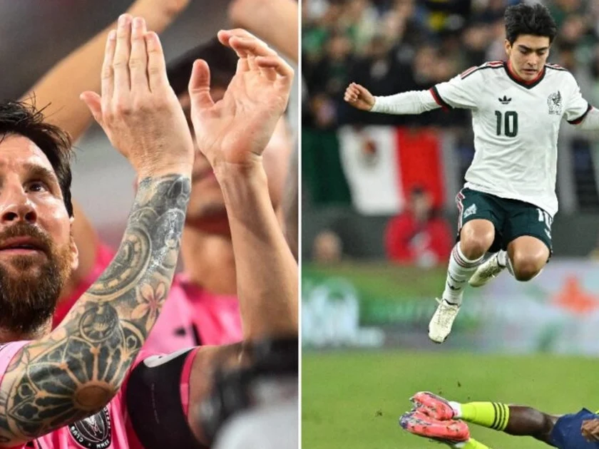 Lionel Messi y Gilberto Mora