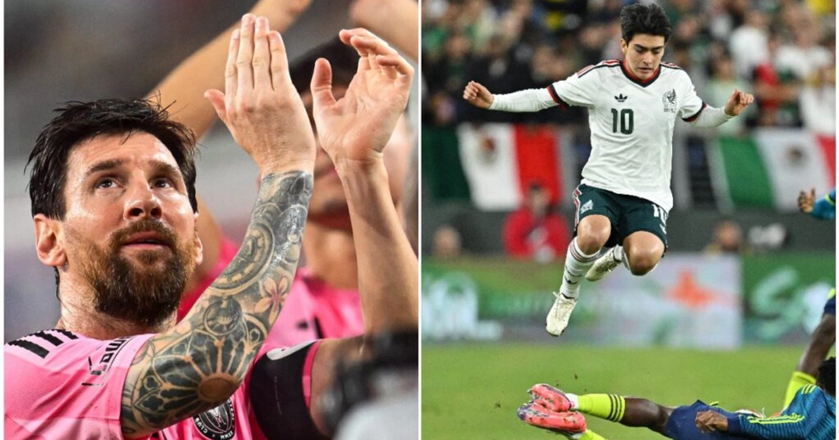 Lionel Messi y Gilberto Mora