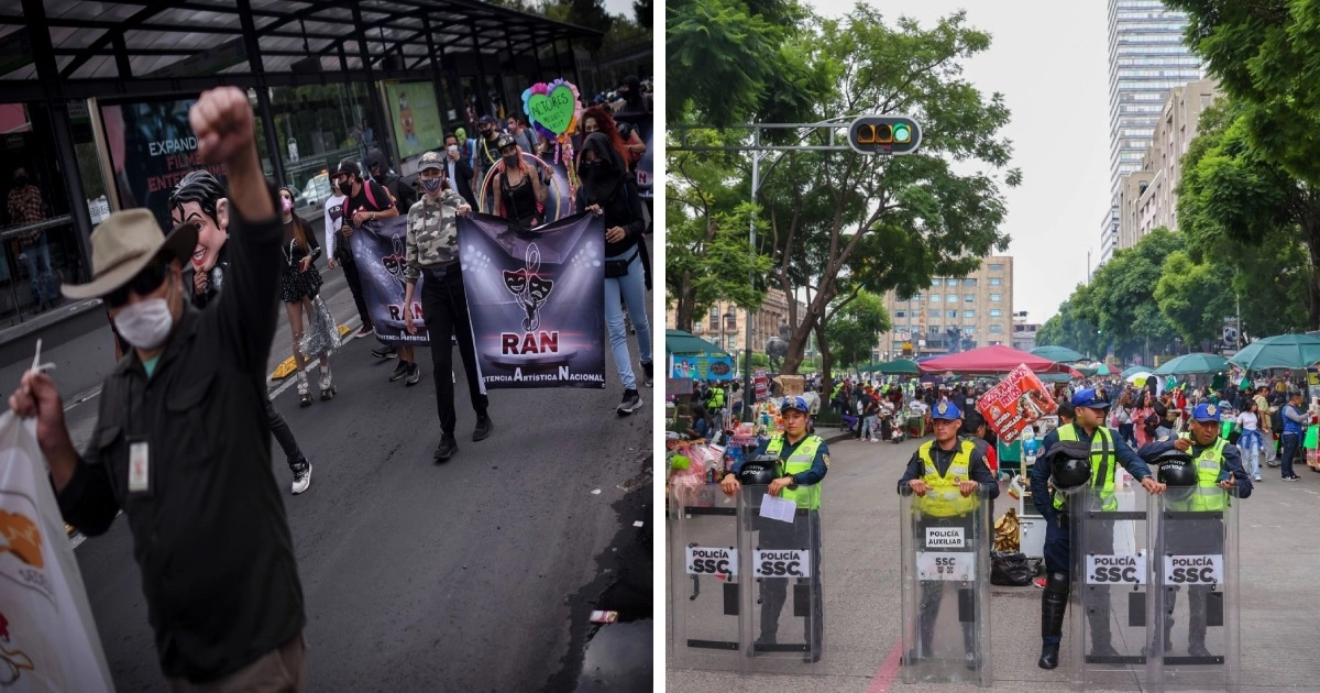 Movilizaciones en CDMX este 15 de octubre. Foto: Cuartoscuro.