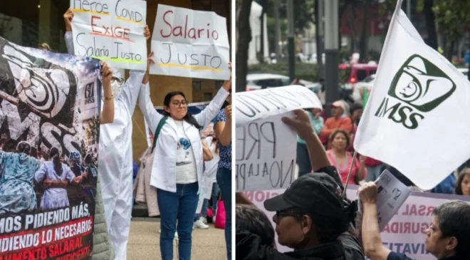Trabajadores del IMSS llevarán sus protestas a Palacio Nacional y preparan marcha para el miércoles