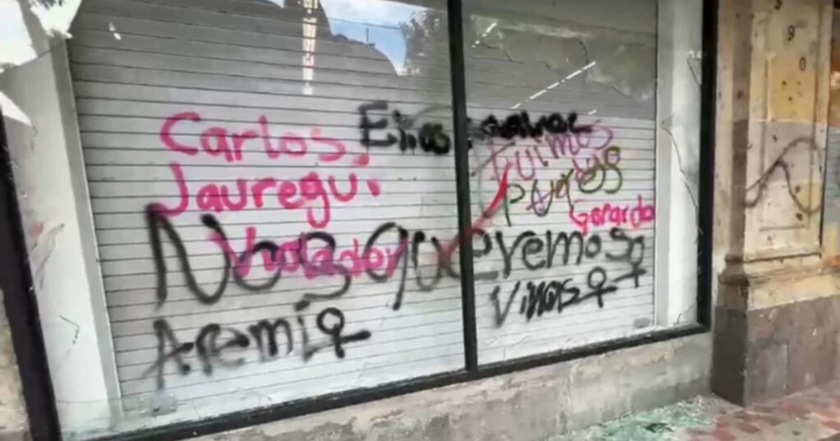 Explosivos y destrozos en segunda marcha por el agua en Jalisco. Foto: Uno TV.